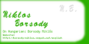 miklos borsody business card
